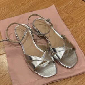 Stuart Weitzman Metallic Silver Sandals